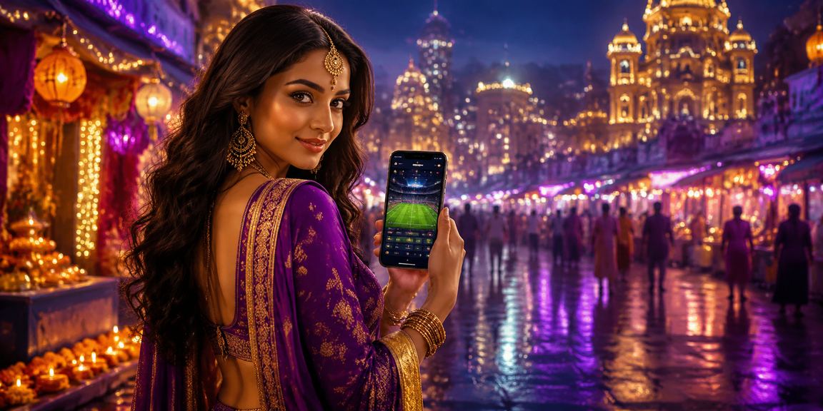 Mumbai Diwali Festival with digital devices for online betting